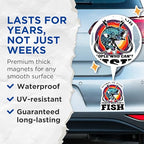 (2 Pack) Work is for People Who Can't Fish Magnets - Fishing Enthusiast Home Decor - Funny Fishing Quote Magnet - 5" On Longest Side - for Cars, Fridges, Toolboxes - Made in USA - MAG5590