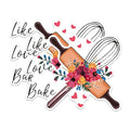 (2 Pack) Like Love Bake Magnets - Floral Kitchen Magnets - Baking Decor Magnets for Bakers- 5" On Longest Side - for Fridges, Toolboxes, Cars - Made in USA - MAG2994