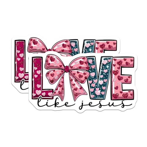 (2 Pack) Love Like Jesus Magnets - Heart Decorations - Inspirational Quotes - Christian Home Decor - 5" On Longest Side - for Cars, Fridges, Toolboxes - Made in USA - MAG7098