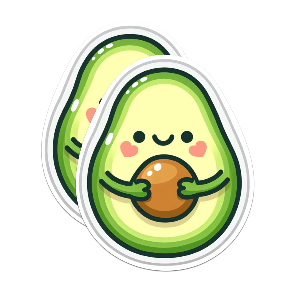 (2 Pack) Cute Kawaii Avocado Hugging Magnets - Kawaii Fruit Avocado Magnets - 5 Inches On Longest Side - Premium Magnet - for Cars, Refrigerators, Toolboxes - Made in USA - MAG2123