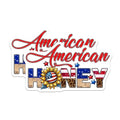 (2 Pack) American Honey Stickers - Patriotic - Sunflower - 5" On Longest Side - Sticks to Smooth Flat Surfaces - Made in USA - BMCS7867