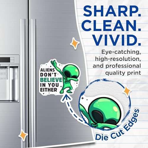 (2 Pack) Aliens Don't Believe in You Either Magnets - Humorous Home Office Decor - 5" On Longest Side - for Cars, Fridges, Toolboxes - Made in USA - MAG7769