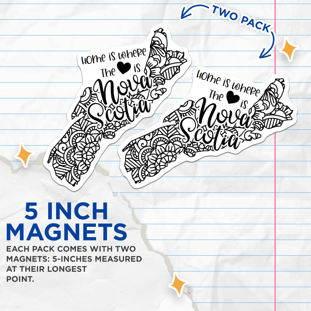 (2 Pack) Nova Scotia Magnets - Home Decor - Canada Souvenir - Travel Gift - 5" On Longest Side - Premium Magnet - for Cars, Refrigerators, Toolboxes, Lockers - Made in USA - MAG17701