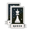 (2 Pack) Chess Queen Stickers - Black and White Chess Piece Stickers - Classic Chess Game Stickers - 5" On Longest Side - Sticks to Any Smooth Flat Surface - Made in USA - BMCS3190