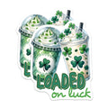 (2 Pack) St Patricks Day Magnets - Lucky Shamrock Drink - Green Frappe Cafe Decor - 5 Inches On Longest Side - Thick Durable Magnet - Made in USA - MAG37796