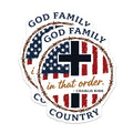 (2 Pack) God Family Country Magnets - Christian Patriotism Decor - Charlie Kirk Quote Faith - 5 Inches On Longest Side - Thick Durable Magnet - Made in USA - MAG19528