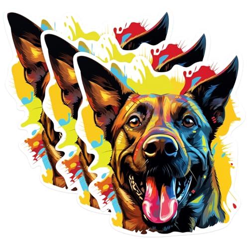 (3 Pack) German Shepherd Decals - Dog Breed Stickers - Laptop Decal - 3 Inches On Longest Side - Easy Peel & Apply - Made in USA - 3MCS0645