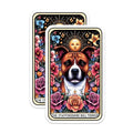 (2 Pack) Staffordshire Bull Terrier Stickers - Dog Lover Stickers - Floral Dog Stickers - 5" On Longest Side - Sticks to Smooth Flat Surfaces - Made in USA - BMCS5325
