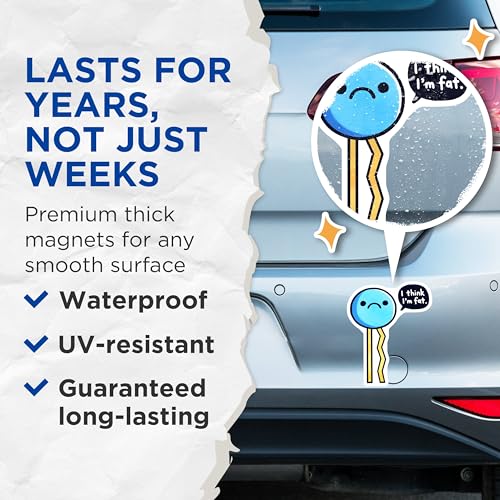 (2 Pack) Funny Cartoon Magnets - 5" On Longest Side - for Cars, Fridges, Toolboxes - Made in USA - MAG8017