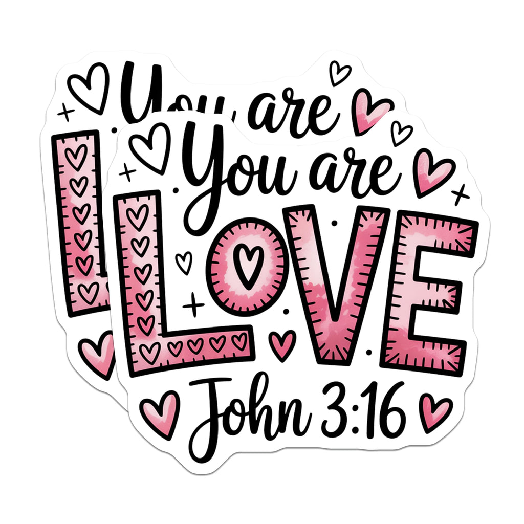 (2 Pack) Christian Love Magnets - John 3 16 Scripture - Inspirational Faith Saying - 5" On Longest Side - Premium Magnet - for Cars, Refrigerators, Toolboxes, Lockers - Made in USA - MAG16741