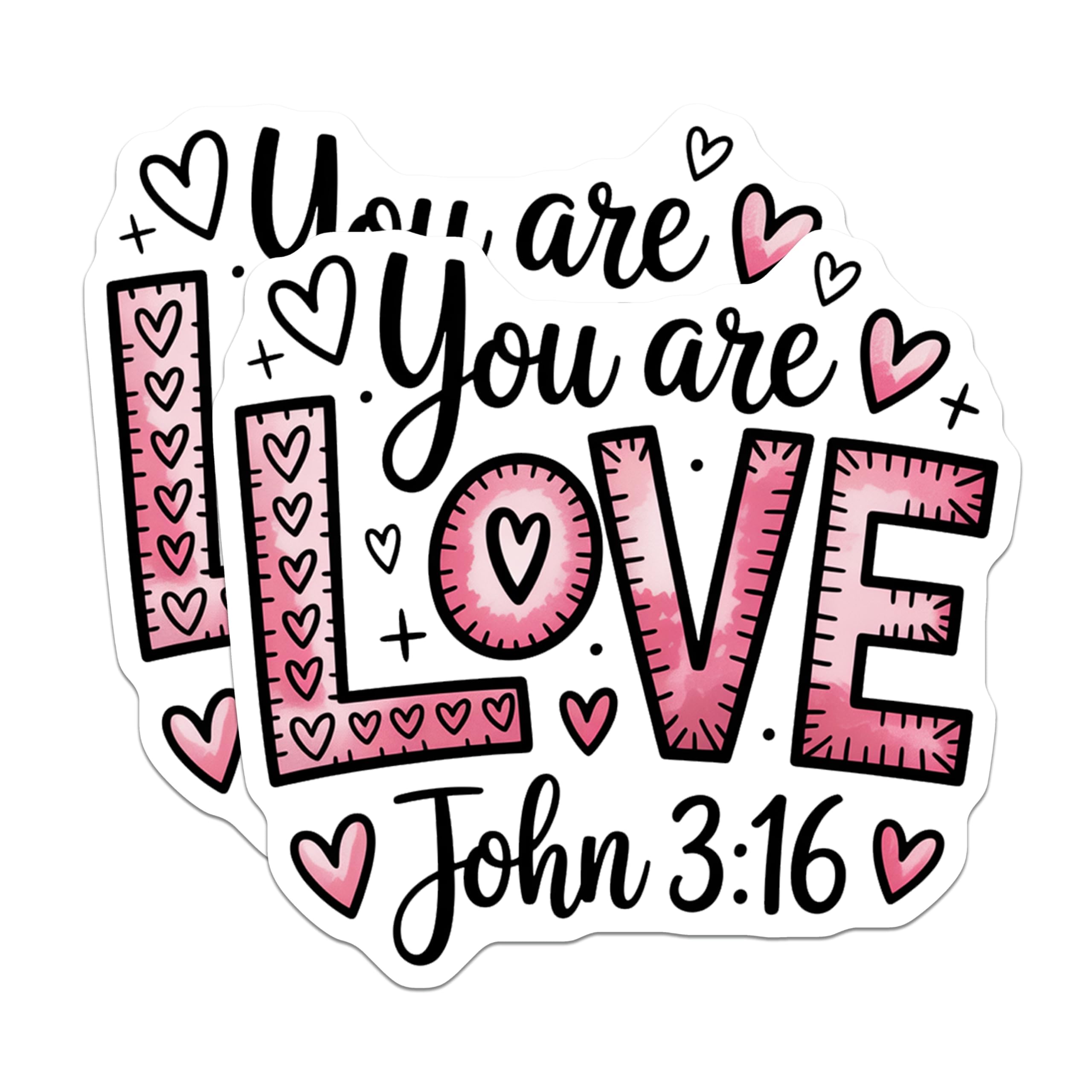 (2 Pack) Christian Love Magnets - John 3 16 Scripture - Inspirational Faith Saying - 5" On Longest Side - Premium Magnet - for Cars, Refrigerators, Toolboxes, Lockers - Made in USA - MAG16741