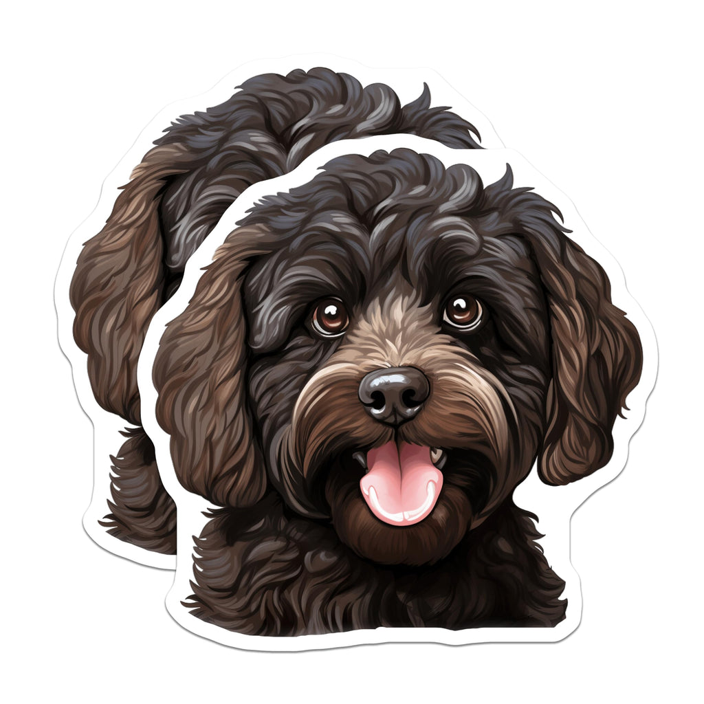 (2 Pack) Labradoodle Magnets - Dog Mom Refrigerator Decor - Puppy Lover Car Magnet - 5 Inches On Longest Side - Thick Durable Magnet - Made in USA - MAG26655