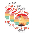 (3 Pack) Capybara Decals - I Just Really Like Capybaras - Laptop Stickers - 3 Inches On Longest Side - Easy Peel & Apply - Made in USA - 3MCS8430