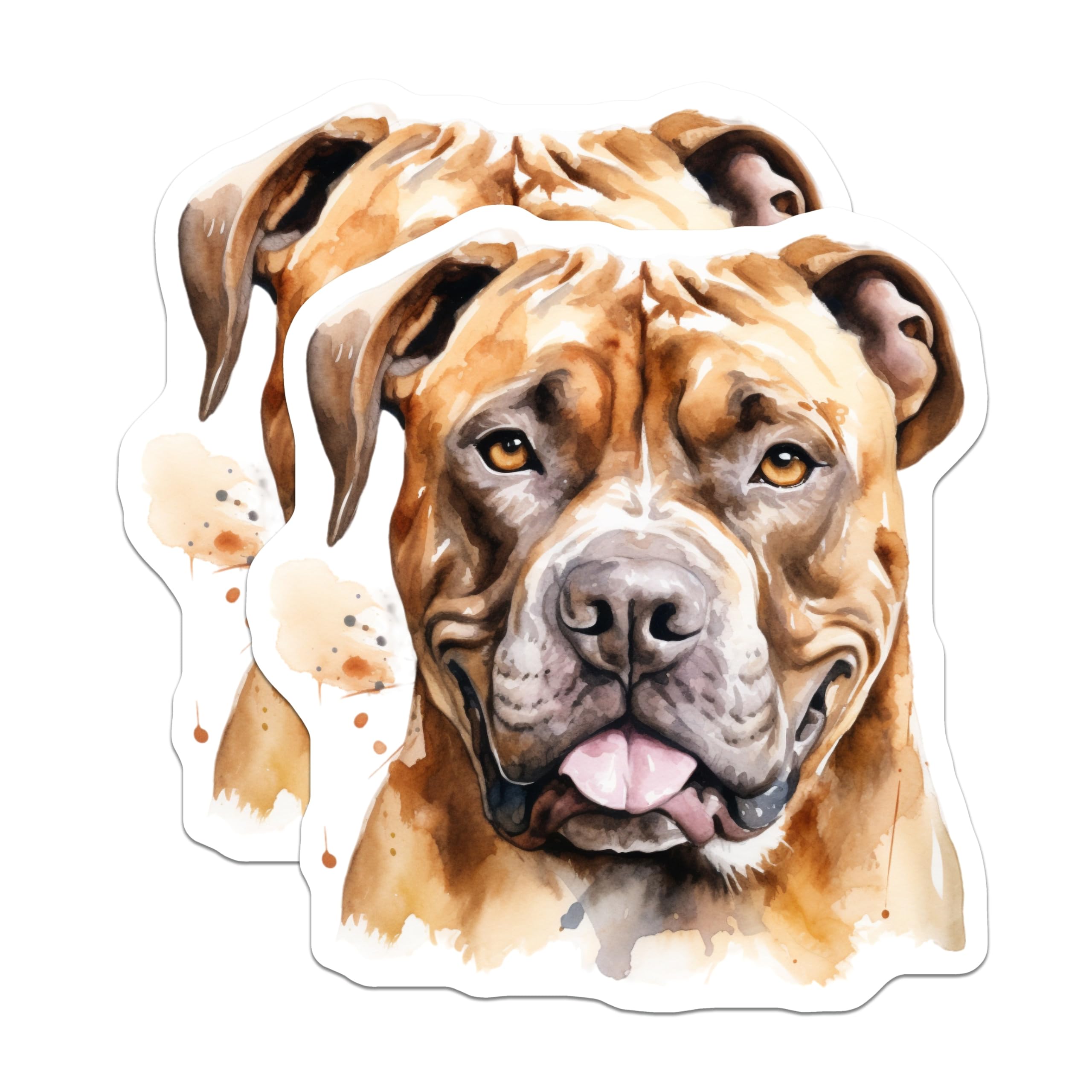 (2 Pack) Watercolor Dog Magnets - Brawny Dog Art - Pet Lover Kitchen Decor - 5 Inches On Longest Side - Thick Durable Magnet - Made in USA - MAG30179