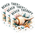 (3 Pack) Beach Therapy Decals - Seashells Stickers - Starfish Decals - 3 Inches On Longest Side - Easy Peel & Apply - Made in USA - 3MCS8062