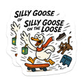 (2 Pack) Silly Goose On The Loose Magnets - Funny Animal Refrigerator Decor - Cartoon Skateboard Humor Art - 5 Inches On Longest Side - Thick Durable Magnet - Made in USA - MAG22023