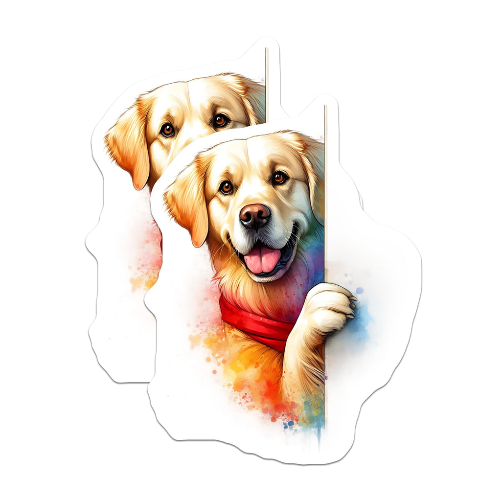 (2 Pack) Golden Retriever Magnets - Cute Dog Magnet - Fridge Decor - 5" On Longest Side - Premium Magnet - for Cars, Refrigerators, Toolboxes, Lockers - Made in USA - MAG15902