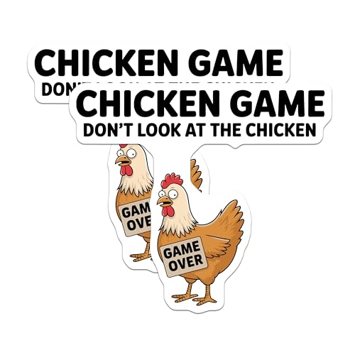 (2 Pack) Chicken Game Don't Look at The Chicken Magnets - Funny Chicken Magnets - Humorous Fridge Magnets - 5" On Longest Side - for Cars, Fridges, Toolboxes - Made in USA - MAG5599