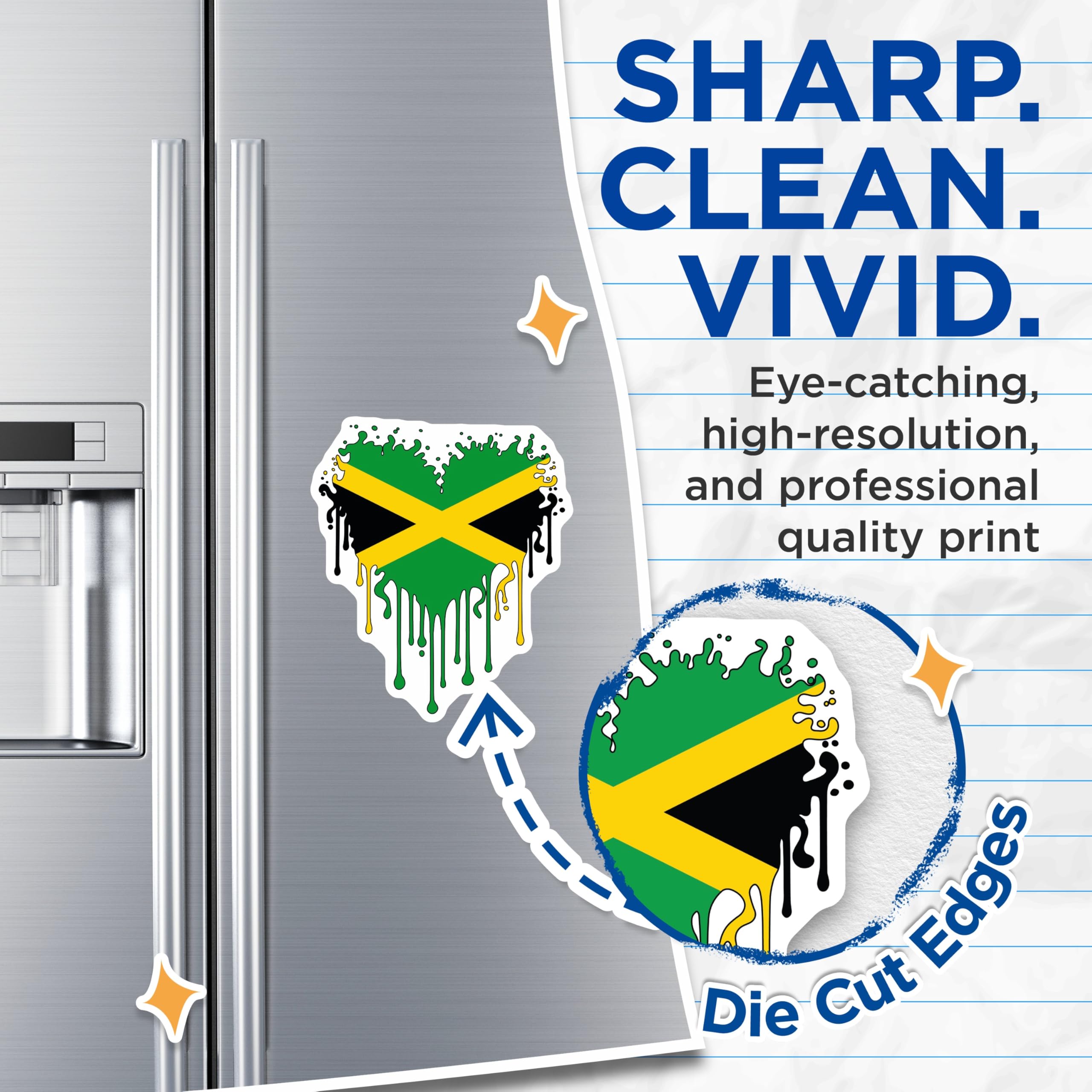 (2 Pack) Jamaican Flag Magnets - Heart Drip Design - Island Pride Decor - 5" On Longest Side - Premium Magnet - for Cars, Refrigerators, Toolboxes, Lockers - Made in USA - MAG17403