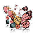 (2 Pack) Butterfly Floral Magnets - Inspirational Quote Decor - Boho Home Affirmation for Women - 5 Inches On Longest Side - Thick Durable Magnet - Made in USA - MAG37820