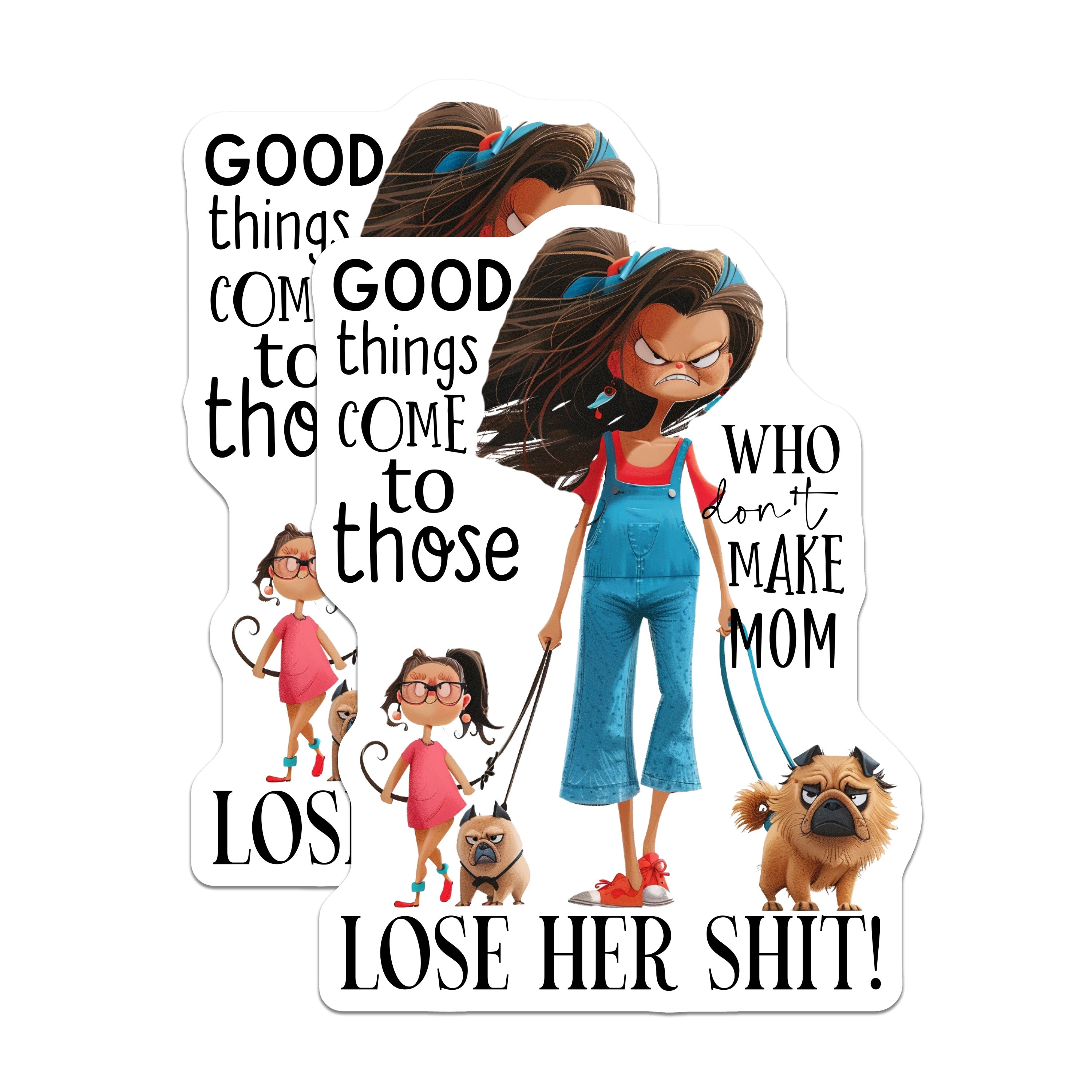 (2 Pack) Mom Life Magnets - Sarcastic Mom Humor - Relatable Motherhood Art - 5 Inches On Longest Side - Thick Durable Magnet - Made in USA - MAG36906