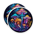 (2 Pack) Psychedelic Mushroom Stickers - Trippy Art - Colorful Fungi - 5" On Longest Side - Sticks to Smooth Flat Surfaces - Made in USA - BMCS6811