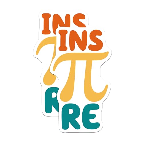 (2 Pack) Inspire Pi Stickers - Motivational Math - Educational Geek - 5" On Longest Side - Sticks to Smooth Flat Surfaces - Made in USA - BMCS8171