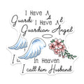 (2 Pack) Guardian Angel Stickers - Husband Memorial - in Heaven Quote Stickers - 5" On Longest Side - Sticks to Smooth Flat Surfaces - Made in USA - BMCS6121