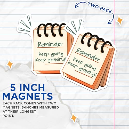 (2 Pack) Reminder Keep Going Magnets - 5" On Longest Side - for Cars, Fridges, Toolboxes - Made in USA - MAG8329