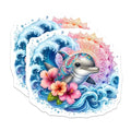(2 Pack) Mandala Dolphin Stickers - Ocean Theme - Marine Life Art Stickers - 5" On Longest Side - Sticks to Smooth Flat Surfaces - Made in USA - BMCS9491