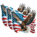 (3 Pack) American Eagle Decals - Patriotic Bald Eagle - USA Flag Decals - 3 Inches On Longest Side - Easy Peel & Apply - Made in USA - 3MCS0254