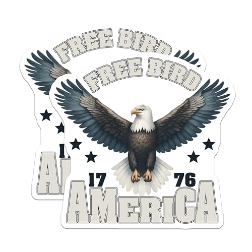 (2 Pack) Free Bird America Magnets - Bald Eagle Decor - 5" On Longest Side - for Cars, Fridges, Toolboxes - Made in USA - MAG7411