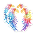 (2 Pack) Rainbow Wings Magnets - Colorful Angelic Art - Whimsical Boho Decor Fridge Accent - 5 Inches On Longest Side - Thick Durable Magnet - Made in USA - MAG39392