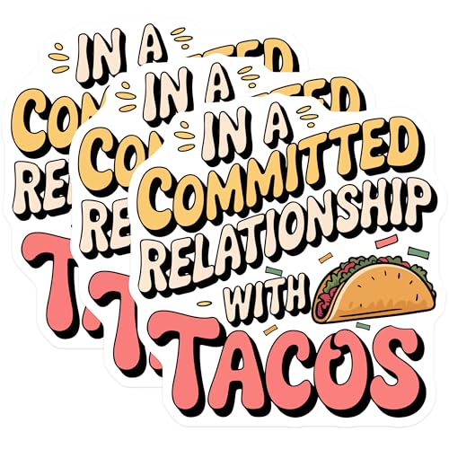 (3 Pack) Taco Relationship Decals - Foodie Humor - Laptop Decal - 3 Inches On Longest Side - Easy Peel & Apply - Made in USA - 3MCS4406