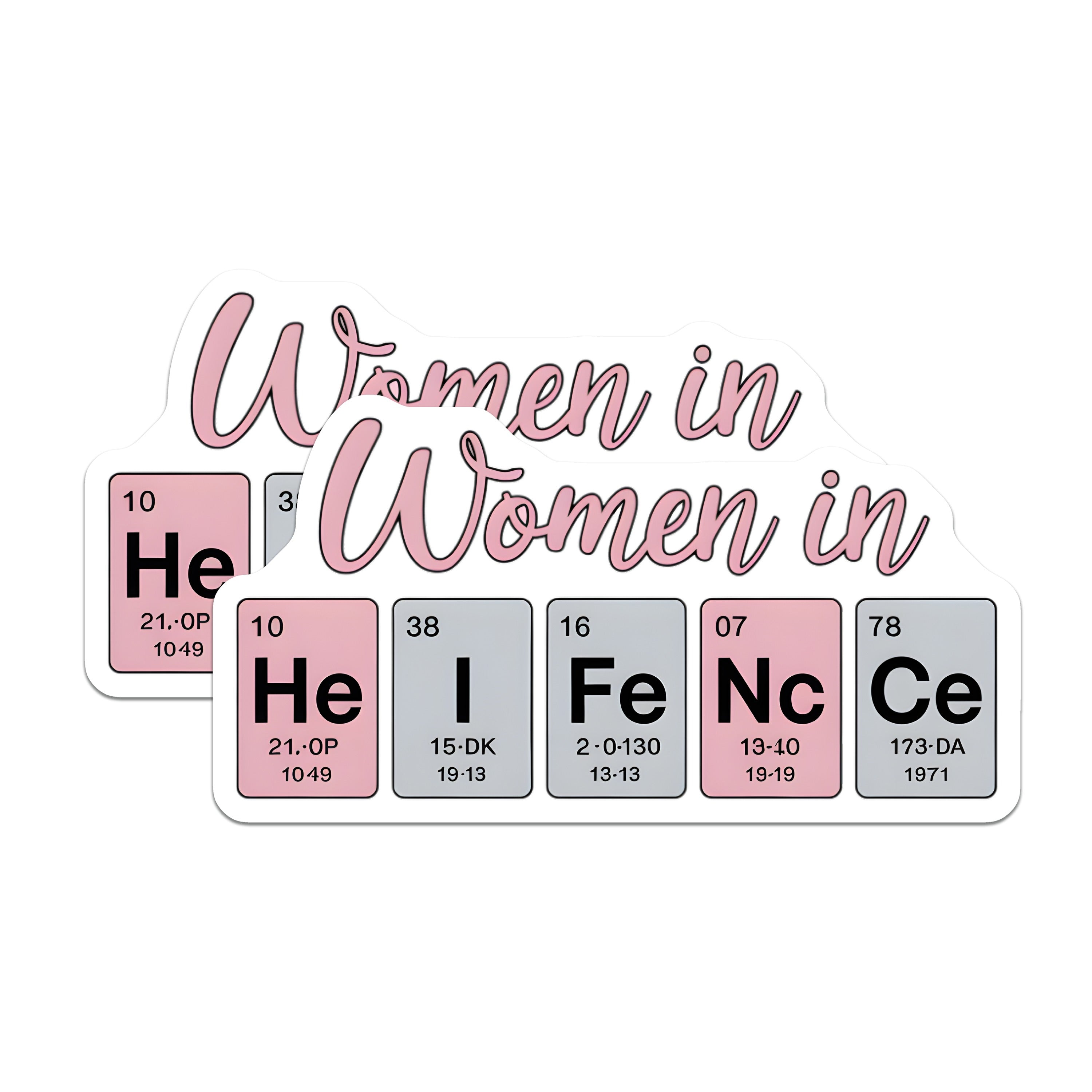 (2 Pack) Women in Science Magnets - STEM Teacher Student Decor - Periodic Table Chemistry Physics Biology Empowerment - 5 Inches On Longest Side - Thick Durable Magnet - Made in USA - MAG37706