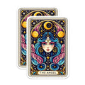 (2 Pack) Tarot Card The Angel Stickers - Mystical Moon Star Stickers - Fantasy Tarot Stickers - 5" On Longest Side - Sticks to Smooth Flat Surfaces - Made in USA - BMCS5344