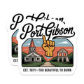 (2 Pack) Port Gibson Magnets - Mississippi Travel - Hand and Church Scene - 5" On Longest Side - Premium Magnet - for Cars, Refrigerators, Toolboxes, Lockers - Made in USA - MAG17790