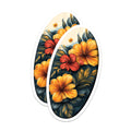 (2 Pack) Tropical Floral Magnets - Yellow Hibiscus Decor - Botanical Refrigerator Art - Exotic Flower Home Accents - 5 Inches On Longest Side - Thick Durable Magnet - Made in USA - MAG27991