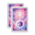 (2 Pack) Sun Moon Tarot Card Magnets - Pastel Celestial Aesthetic - Cosmic Fantasy Dream Art - 5 Inches On Longest Side - Thick Durable Magnet - Made in USA - MAG22786