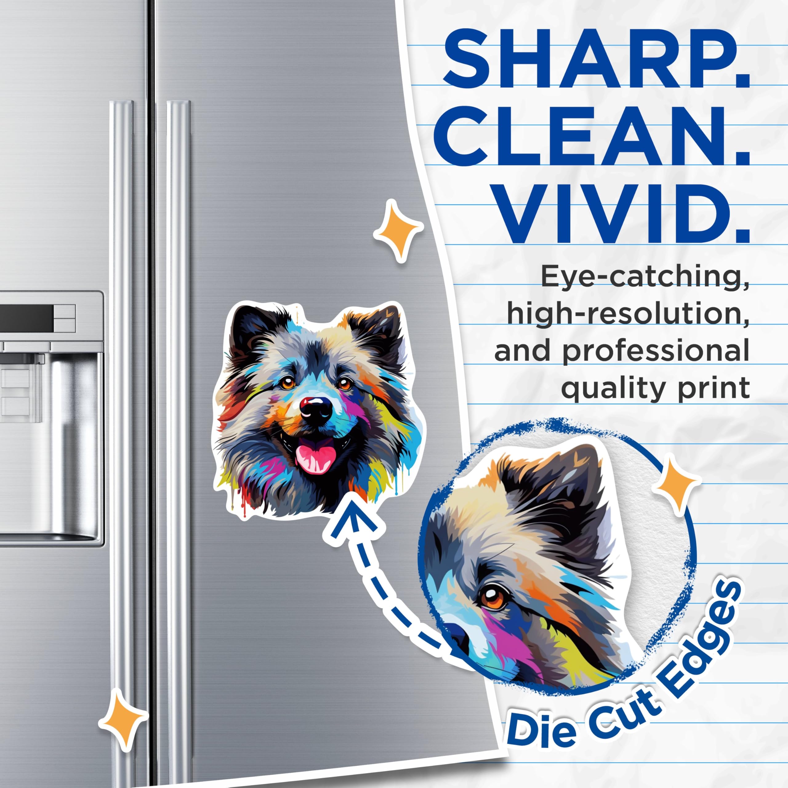 (2 Pack) Keeshond Dog Breed Magnets - 5 Inches On Longest Side - Choose from Over 100 Dog Breeds - for Cars, Refrigerators, Toolboxes - Made in USA - MAG1889