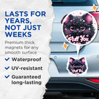 (2 Pack) Fluff You Cat Magnets - Cute Kitten Design - Funny Phrase - Home and Office - 5" On Longest Side - for Cars, Fridges, Toolboxes - Made in USA - MAG4582