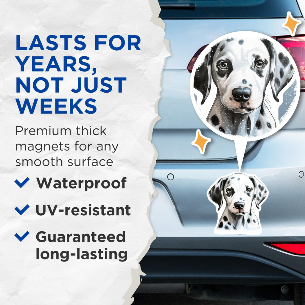 (2 Pack) Dalmatian Puppy Magnets - Dog Lover Decor - Pet Mom Dad Supplies - Animal Fridge Accent - 5 Inches On Longest Side - Thick Durable Magnet - Made in USA - MAG28812