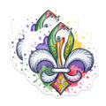 (2 Pack) Mardi Gras Pelican Fleur De Lis Magnets - New Orleans Art Decor - Louisiana Pride Souvenir - 5 Inches On Longest Side - Thick Durable Magnet - Made in USA - MAG27398