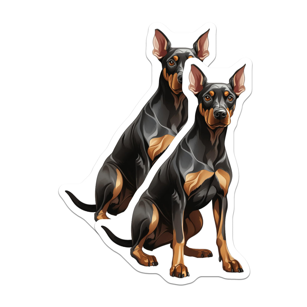 (2 Pack) Doberman Pinscher Magnets - Dog Lover Decor - Pet Owner Kitchen Art - Animal Breed Mom Fridge Accent - 5 Inches On Longest Side - Thick Durable Magnet - Made in USA - MAG28855