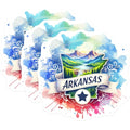 (3 Pack) Arkansas Decals - State Pride Stickers - Laptop Decoration- 3 Inches On Longest Side - Easy Peel & Apply - Made in USA - 3MCS5363