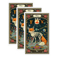 (3 Pack) The Fox Decals - Tarot Card Art - Mystical Animal Stickers - 3 Inches On Longest Side - Easy Peel & Apply - Made in USA - 3MCS2417