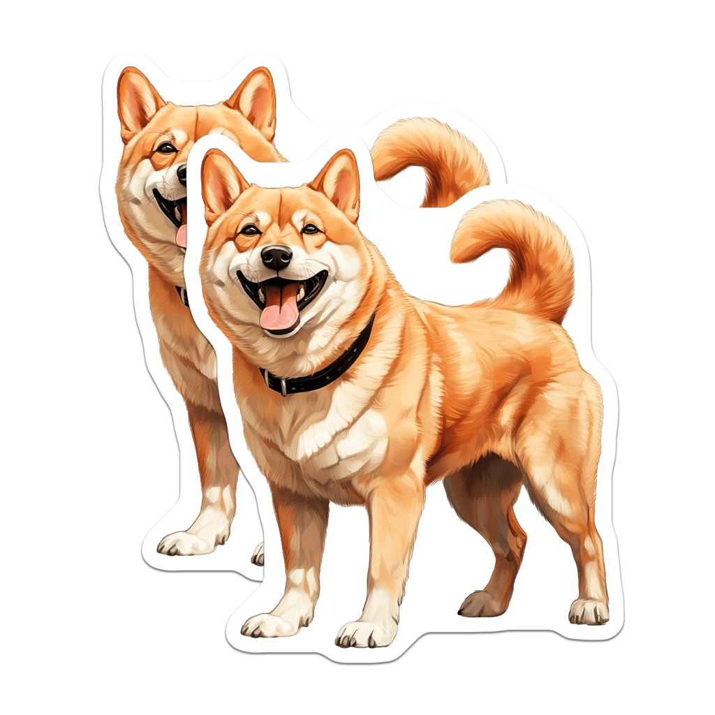 (2 Pack) Shiba Inu Magnets - Happy Dog Smile - Pet Lover Decor - 5 Inches On Longest Side - Thick Durable Magnet - Made in USA - MAG28909