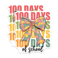 (2 Pack) 100 Days of School Stickers - Colorful Checkered Bow Stickers - Classroom Celebration Stickers - 5" On Longest Side - Sticks to Any Smooth Flat Surface - Made in USA - BMCS3402
