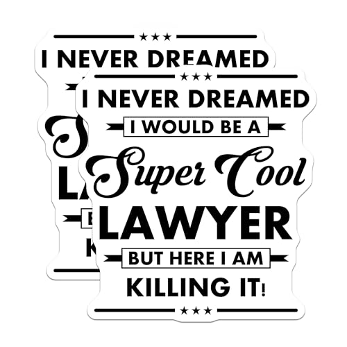 (2 Pack) Cool Lawyer Stickers - Funny Lawyer - Motivational Legal Profession Decal - 5" On Longest Side - Sticks to Smooth Flat Surfaces - Made in USA - BMCS6169