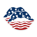 (2 Pack) American Flag Lips Stickers - Patriotic Star Stripes Kiss Stickers - USA Red White Blue Stickers - 5" On Longest Side - Sticks to Any Smooth Flat Surface - Made in USA - BMCS2995